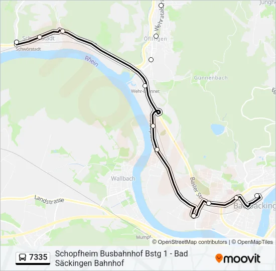 7335 Bus Line Map