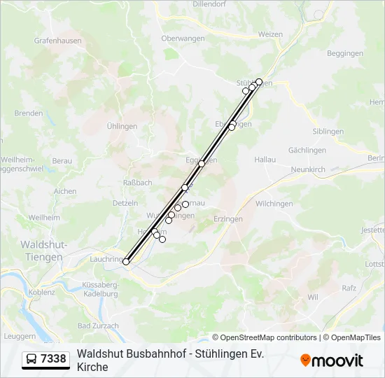 7338 Bus Line Map