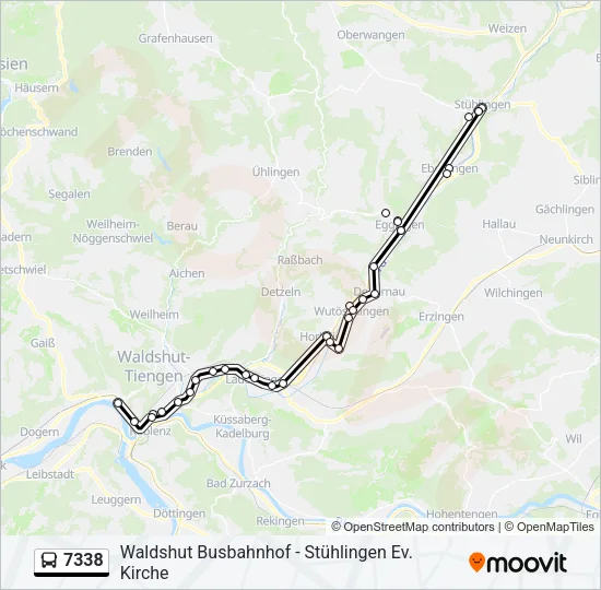 7338 Bus Line Map