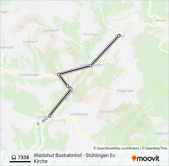 7338 Bus Line Map