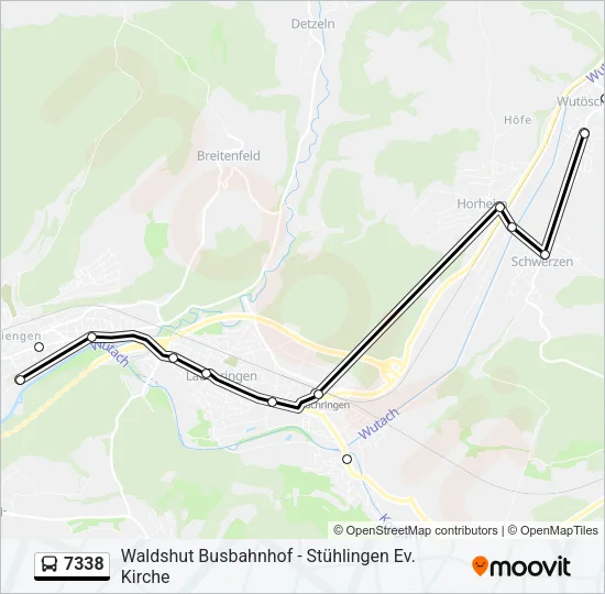 7338 Bus Line Map