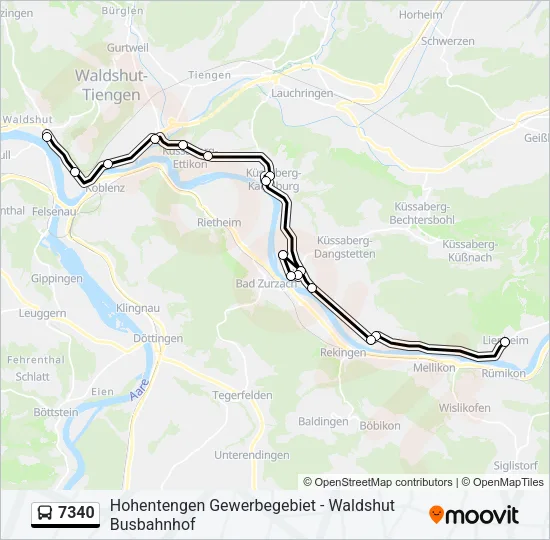 Автобус 7340: карта маршрута