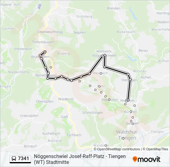 7341 Bus Line Map