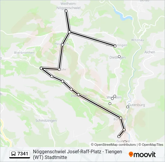 7341 Bus Line Map