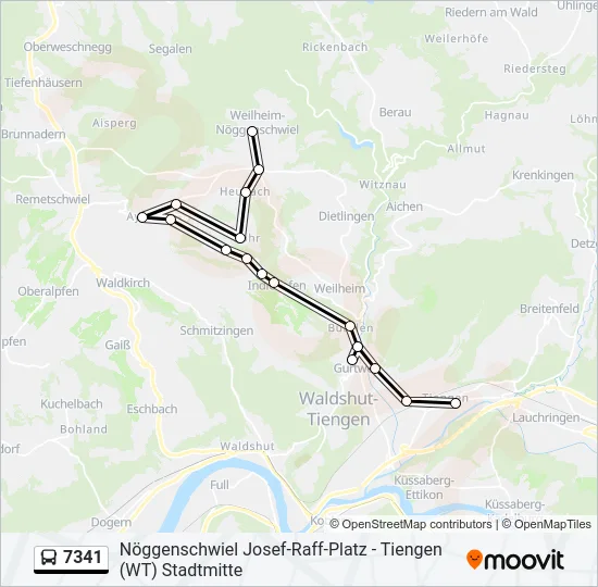 7341 Bus Line Map