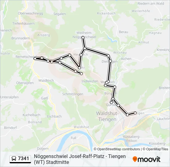 7341 Bus Line Map