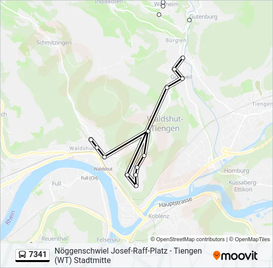 7341 Bus Line Map