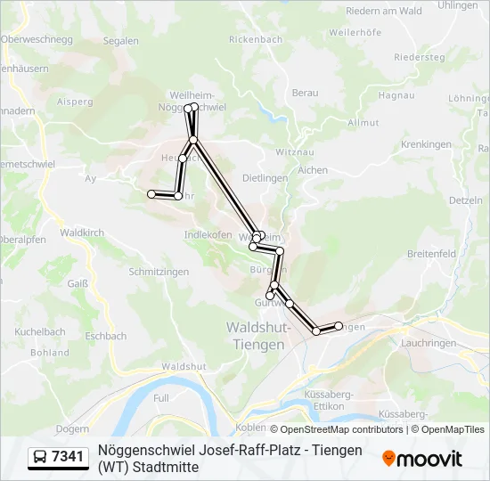 7341 Bus Line Map