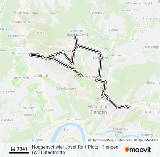 7341 Bus Line Map
