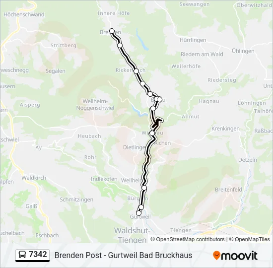 7342 Bus Line Map