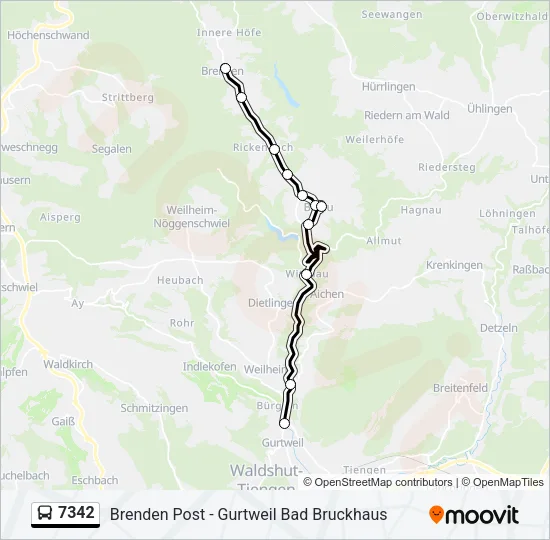 7342 Bus Line Map