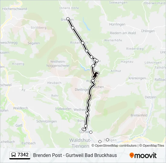 7342 Bus Line Map