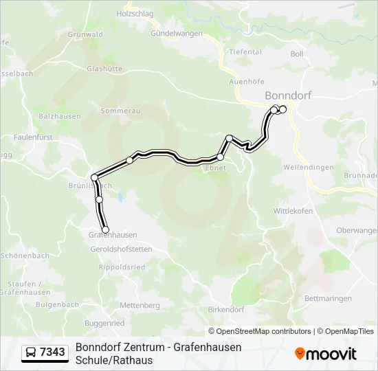 7343 Bus Line Map
