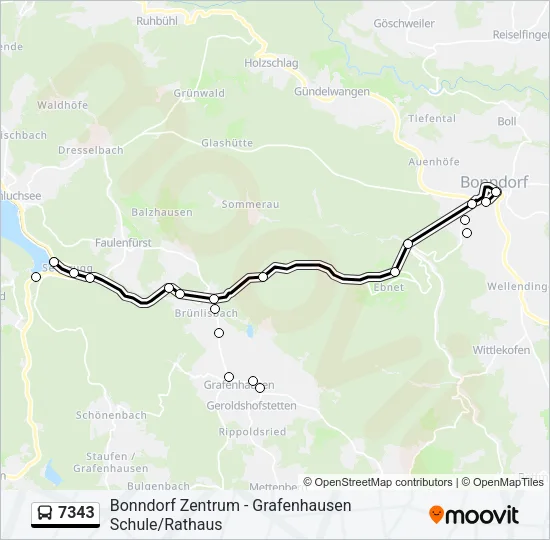 7343 Bus Line Map