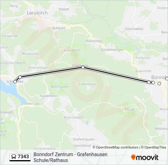 7343 Bus Line Map