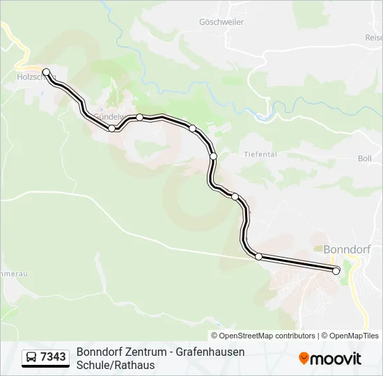 7343 Bus Line Map