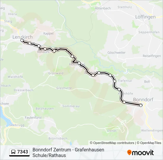 7343 Bus Line Map