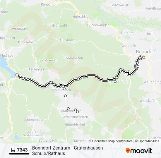 7343 Bus Line Map