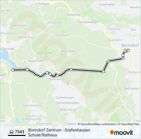 7343 Bus Line Map