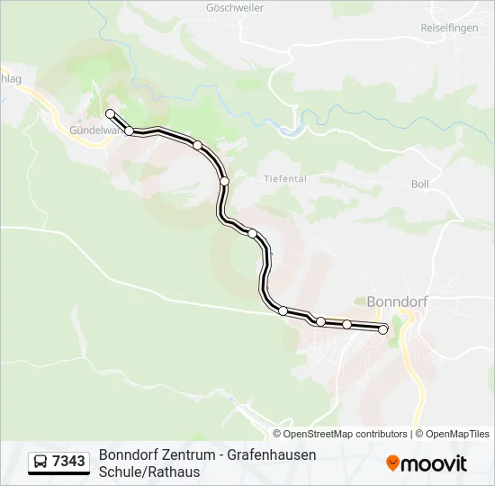 7343 Bus Line Map