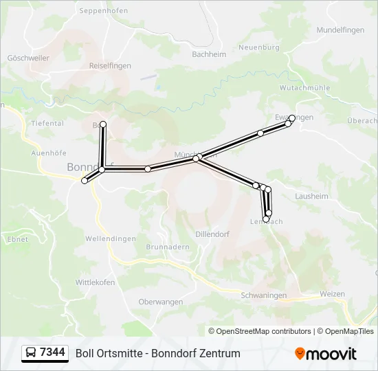 7344 Bus Line Map