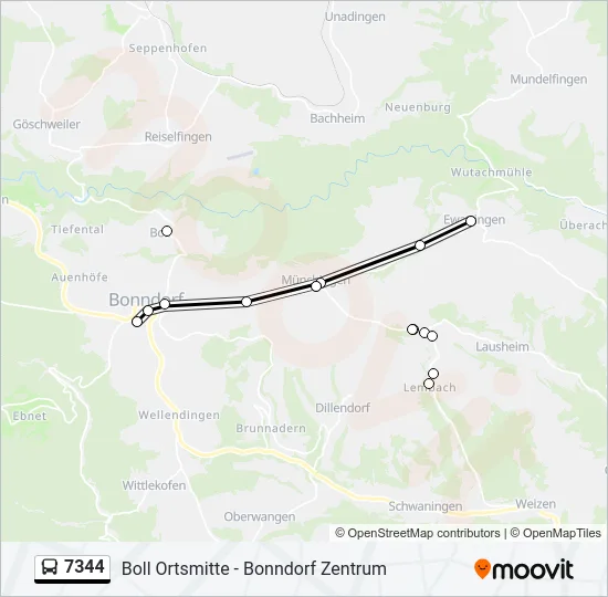 7344 Bus Line Map