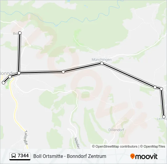 7344 Bus Line Map