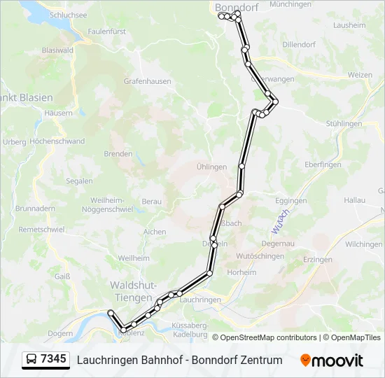 7345 Bus Line Map