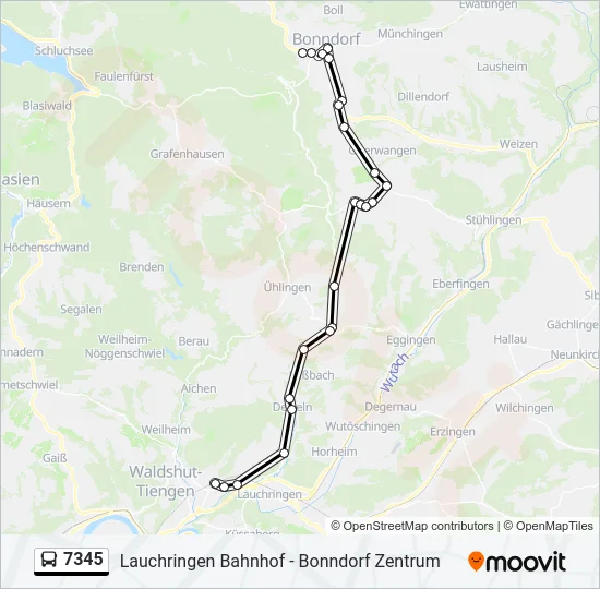 7345 Bus Line Map