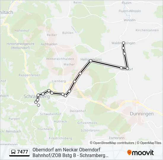7477 Bus Line Map