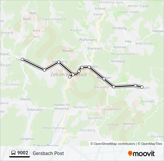 9002 Bus Line Map
