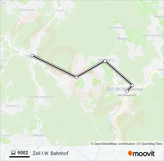 9002 Bus Line Map