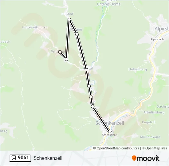 9061 Bus Line Map