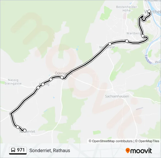 971 Bus Line Map