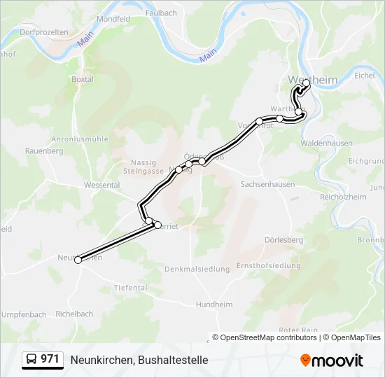 971 Bus Line Map