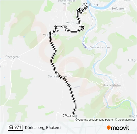 971 Bus Line Map