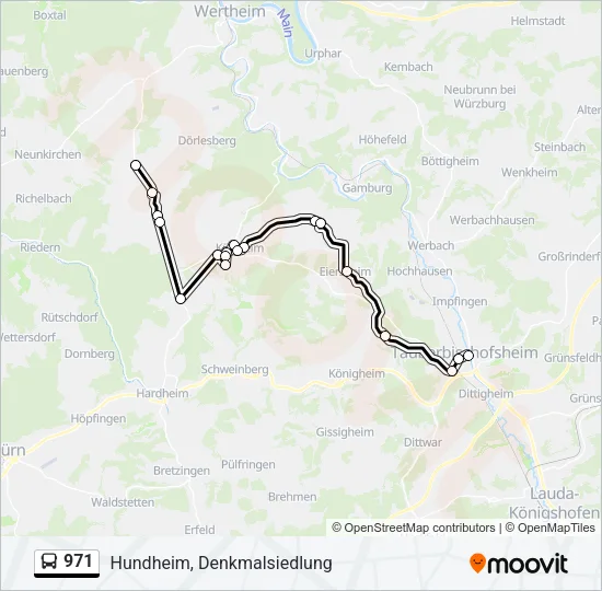 971 Bus Line Map