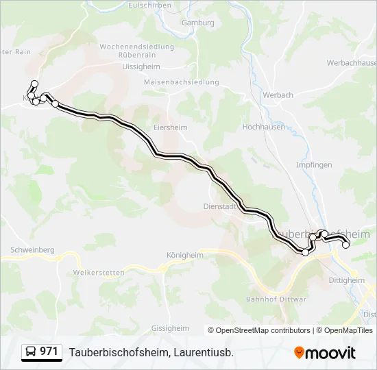 971 Bus Line Map