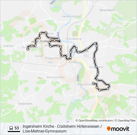 Buslinie 53 Karte