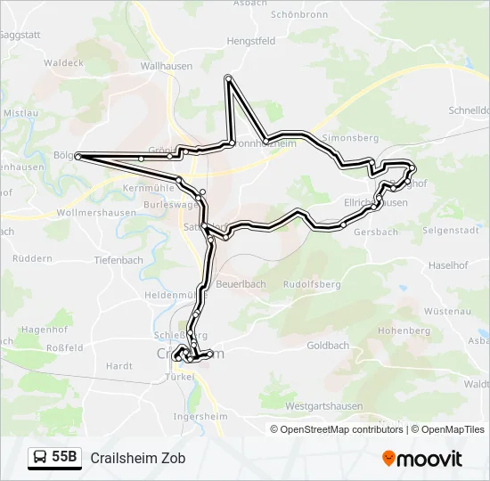 55B  Line Map