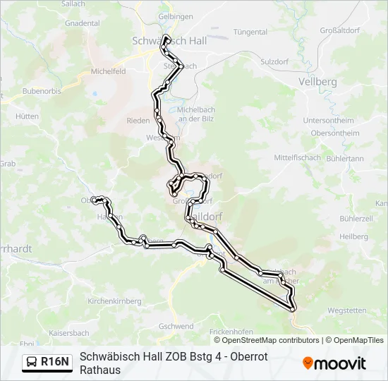 R16N  Line Map