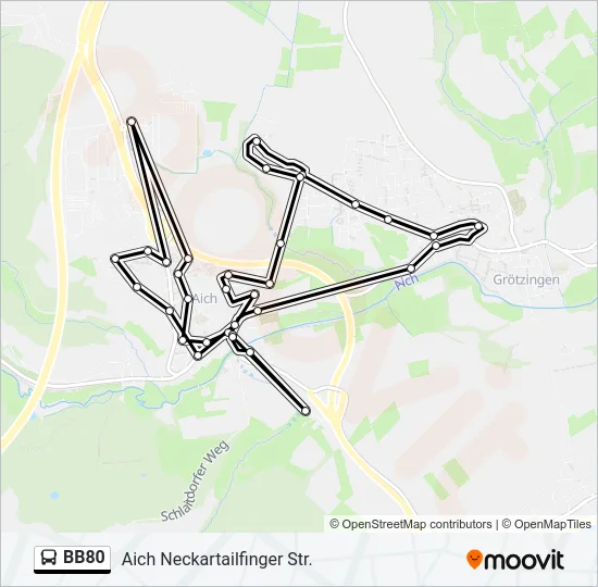 BB80 Bus Line Map