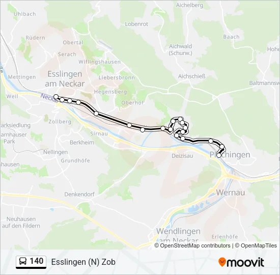 140 Bus Line Map