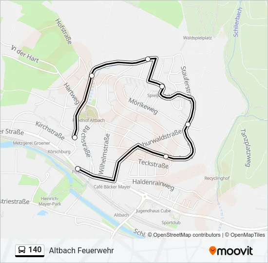 140 Bus Line Map