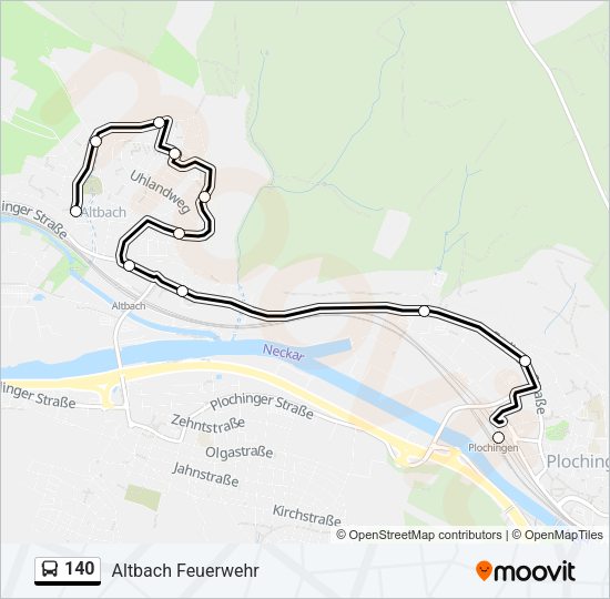 Автобус 140: карта маршрута