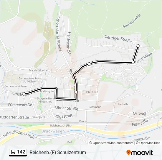 142 Bus Line Map