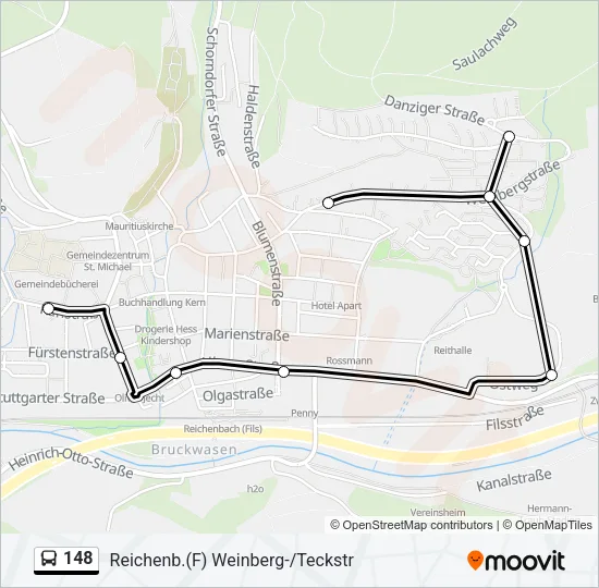 148 Bus Line Map