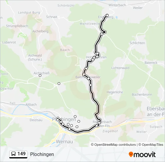 149 Bus Line Map