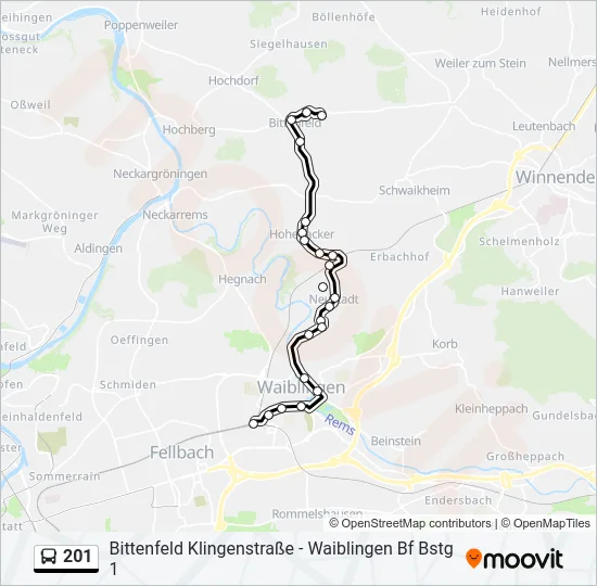 201 Bus Line Map