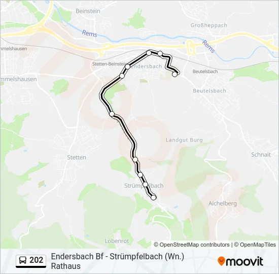 202 Bus Line Map